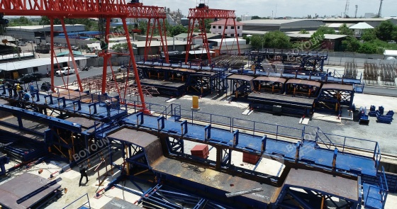 بناء جسور الخرسانة الجاهزة باستخدام طريقة الخط القصير